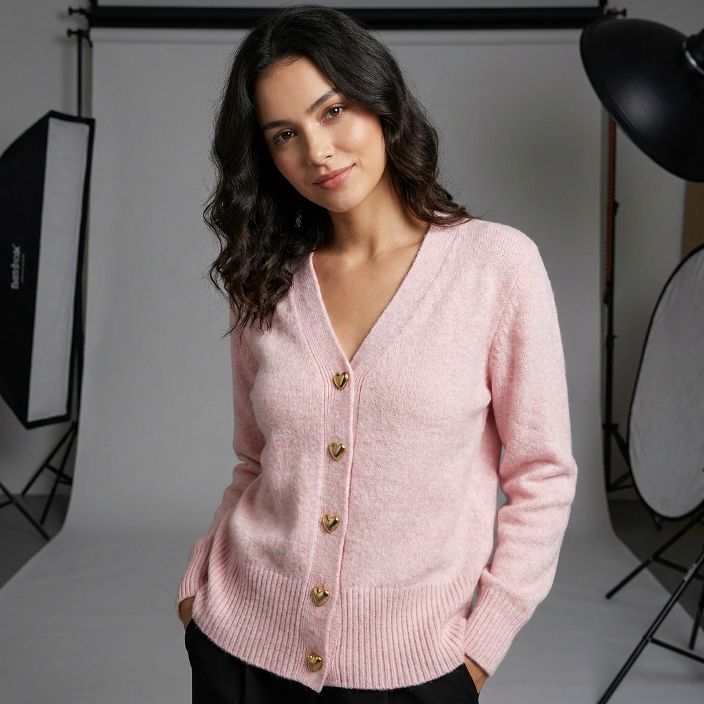 Billie | Women's V-Neck Button Knit Cardigan