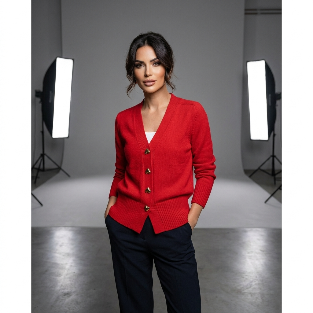 Billie | Women's V-Neck Button Knit Cardigan