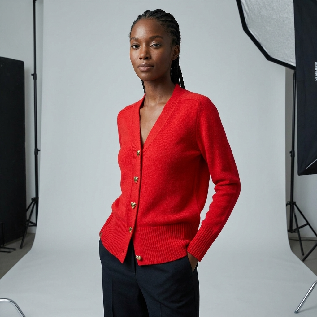 Billie | Women's V-Neck Button Knit Cardigan