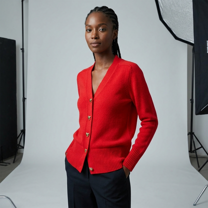 Billie | Women's V-Neck Button Knit Cardigan