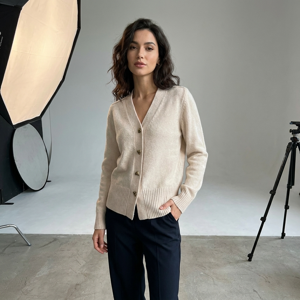 Billie | Women's V-Neck Button Knit Cardigan