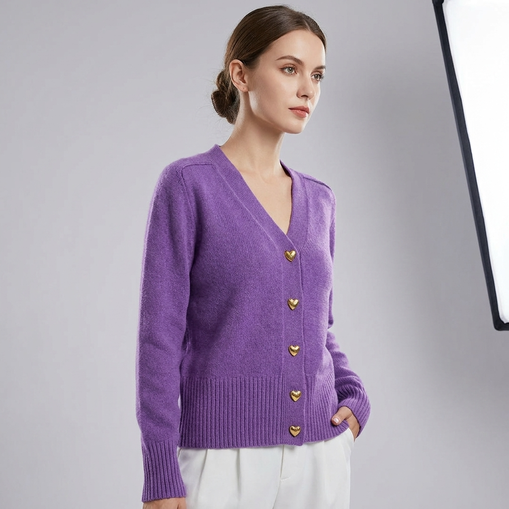Billie | Women's V-Neck Button Knit Cardigan