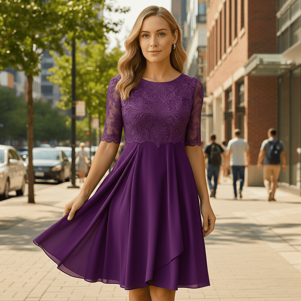 Nika | Women's Half-Sleeve Formal Evening Dress