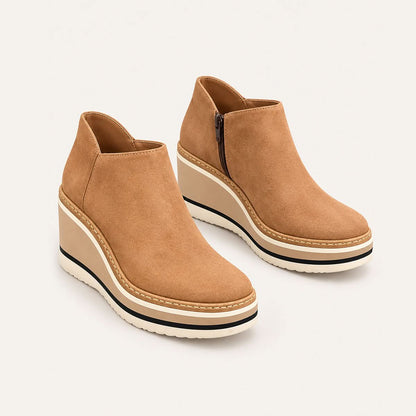 Lola | Damen-Plateau-Stiefeletten mit seitlichem Reißverschluss