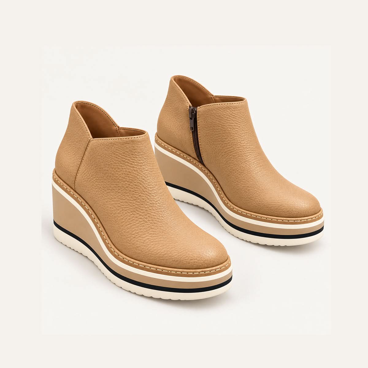 Lola | Damen-Plateau-Stiefeletten mit seitlichem Reißverschluss