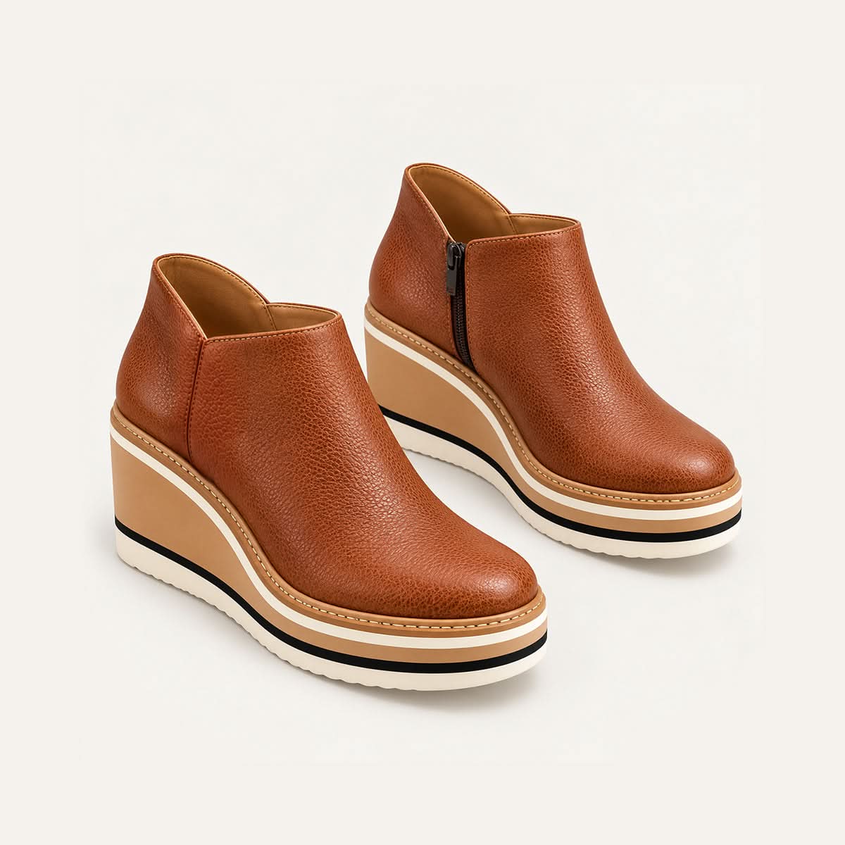 Lola | Damen-Plateau-Stiefeletten mit seitlichem Reißverschluss