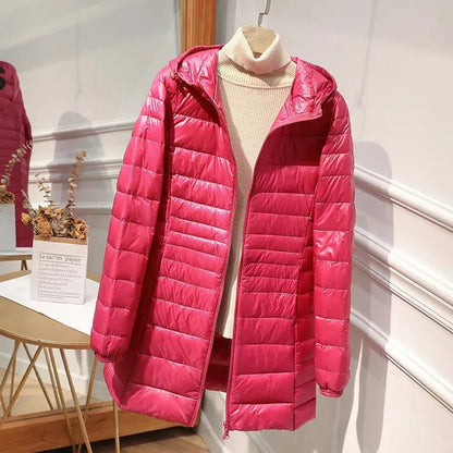 Liv | Women's Quilted Hooded Longline Winter Puffer Coat