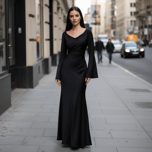 Blair | Women's Cowl Neck Maxi Evening Dress