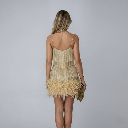 Piper | Women's Fringe Mini Party Evening Dress