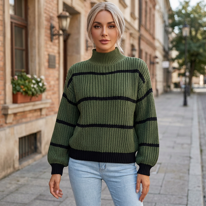 Green sweater sidewalk image