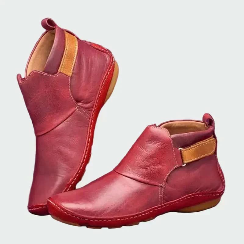Greer | Women's Winter Leather Flat Ankle Boots