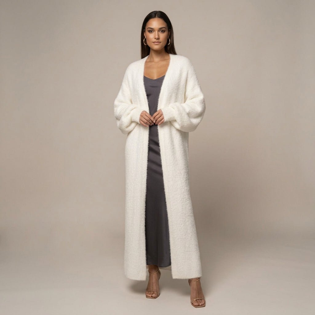 Lyra | Cárdigan largo de invierno de piel sintética para mujer