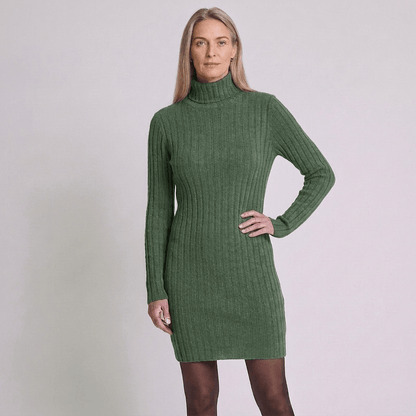 Cleo | Women's Roll-Neck Long-Sleeve Fitted Mini Dress