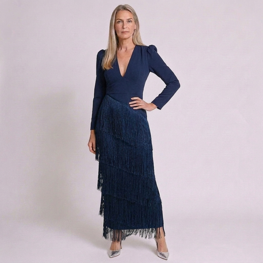 Kaia | Abendkleid für besondere Anlässe mit Fransärmeln für Damen
