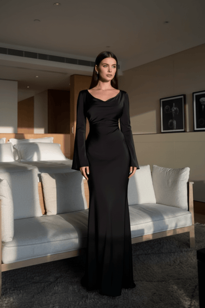 Phyllis | Women's Cowl Neck Maxi Evening Dress
