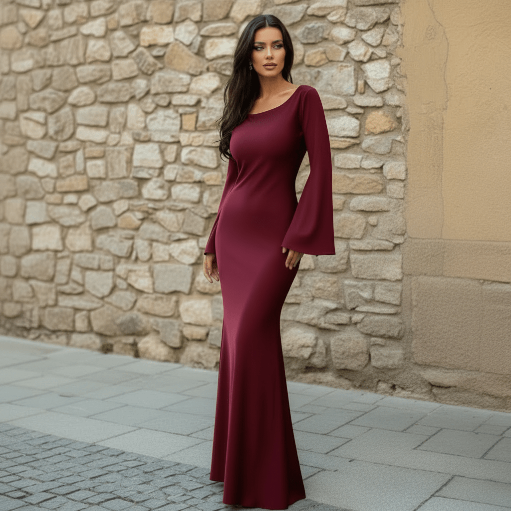 Phyllis | Women's Cowl Neck Maxi Evening Dress