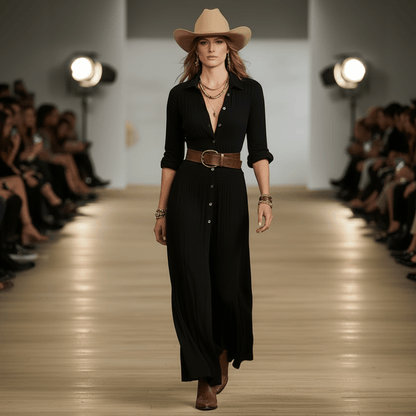 Sloane | Women's Western Defined-Waist Maxi Dress
