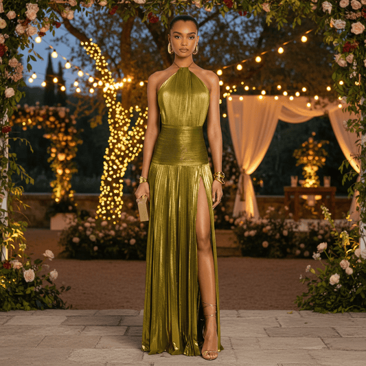 Bree | Women's Pleated Maxi Evening Dress