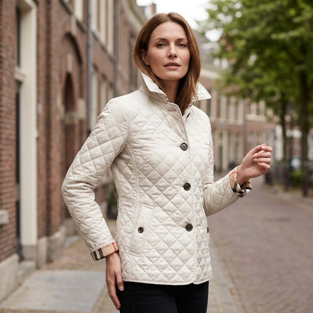Ivory coat front sidewalk photo