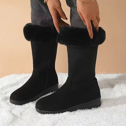 Cathleen | Damen-Winterstiefel mit Pelzbesatz und seitlichem Reißverschluss