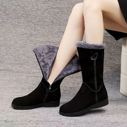 Cathleen | Damen-Winterstiefel mit Pelzbesatz und seitlichem Reißverschluss