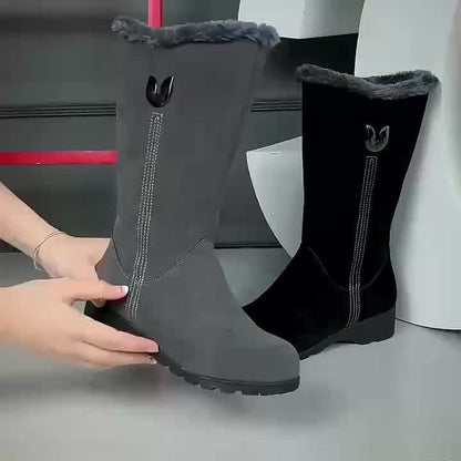 Cathleen | Damen-Winterstiefel mit Pelzbesatz und seitlichem Reißverschluss