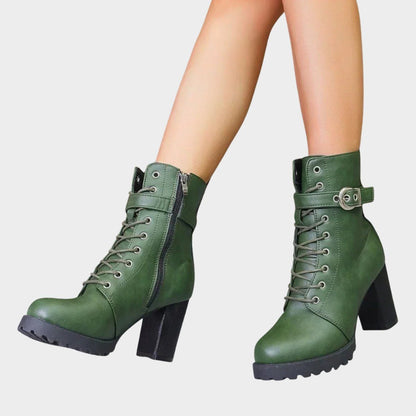 Mae | Women's Lace-Up Block Heel Ankle Boots