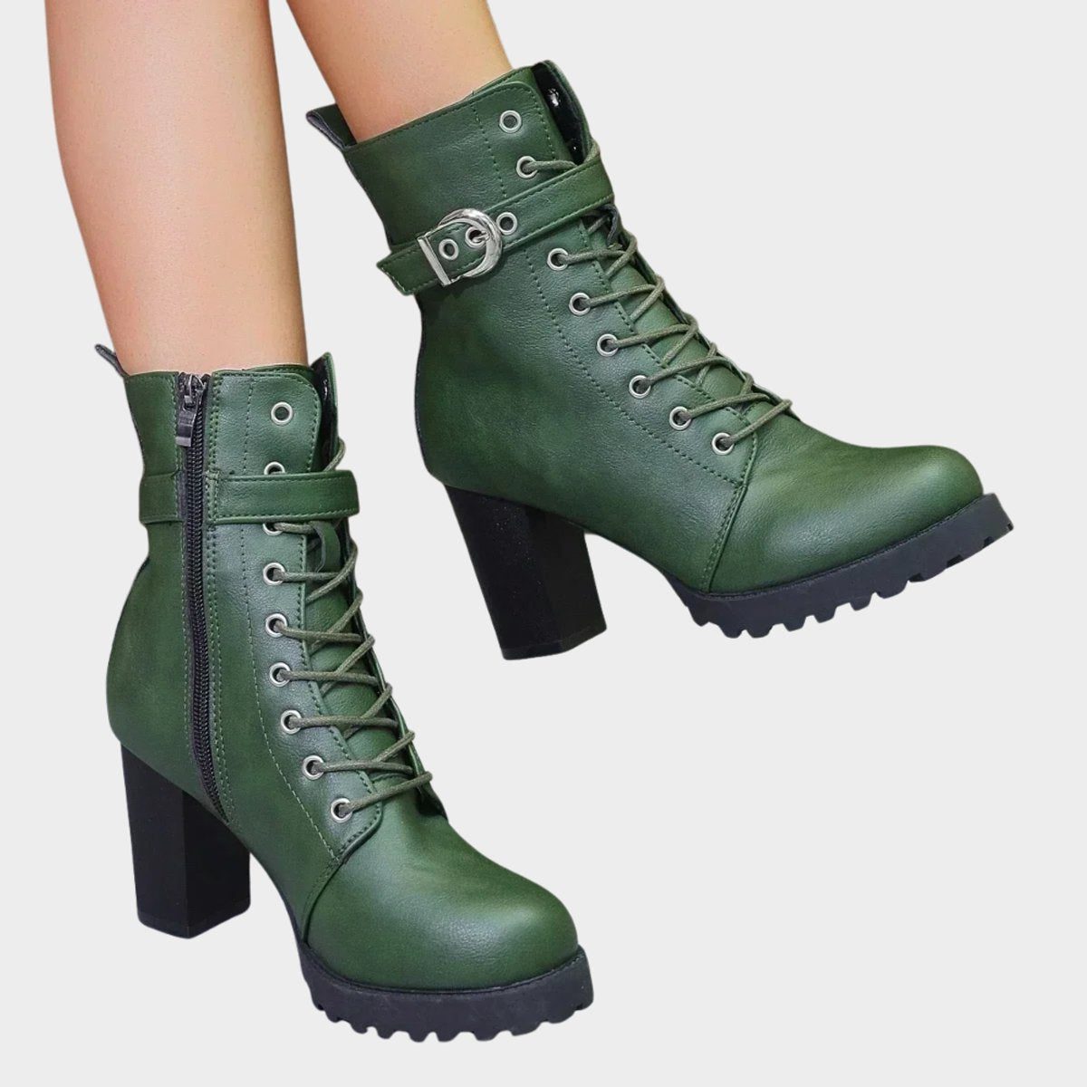 Mae | Women's Lace-Up Block Heel Ankle Boots