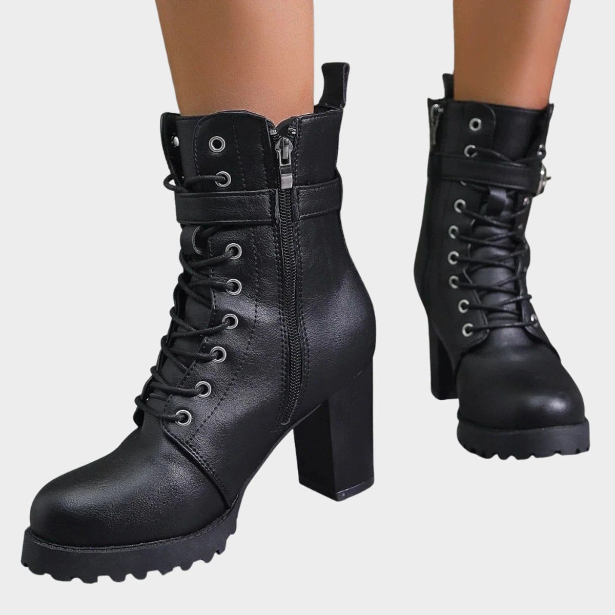 Mae | Women's Lace-Up Block Heel Ankle Boots