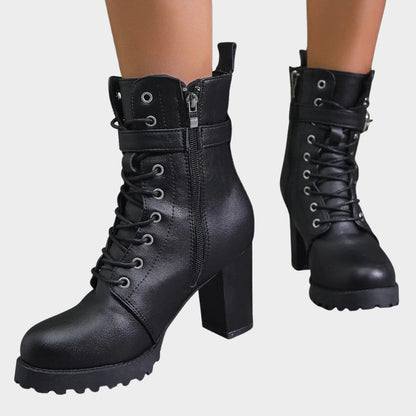 Mae | Women's Lace-Up Block Heel Ankle Boots