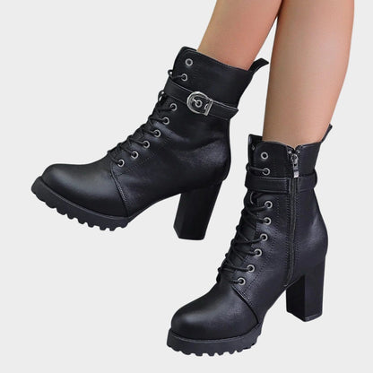 Mae | Women's Lace-Up Block Heel Ankle Boots