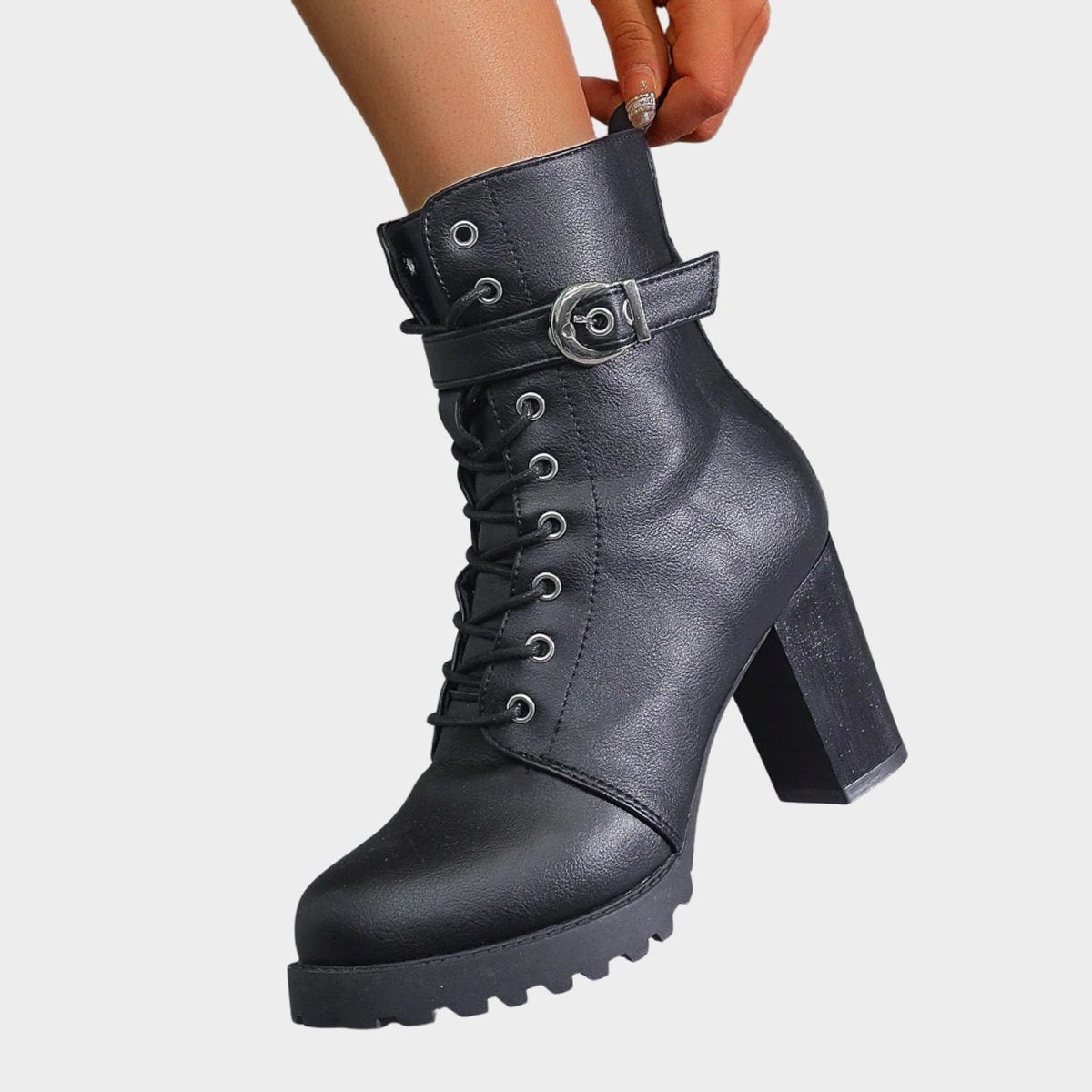 Mae | Women's Lace-Up Block Heel Ankle Boots