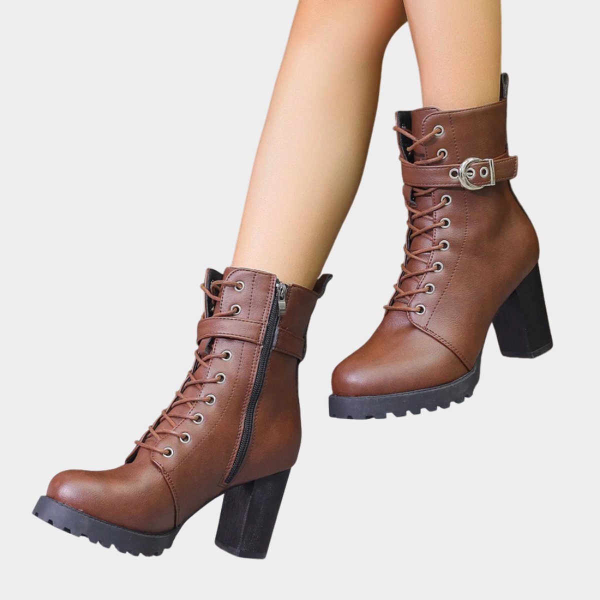 Mae | Women's Lace-Up Block Heel Ankle Boots