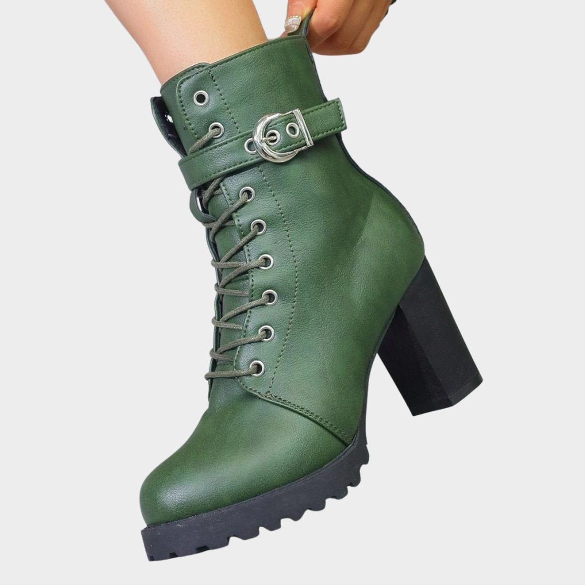 Mae | Women's Lace-Up Block Heel Ankle Boots
