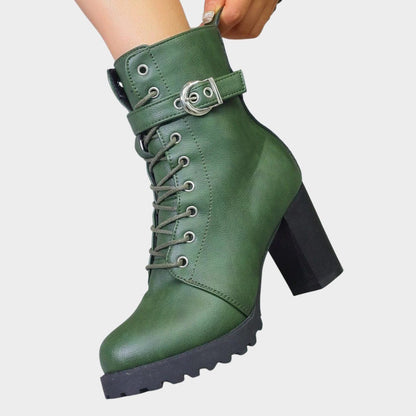 Mae | Women's Lace-Up Block Heel Ankle Boots