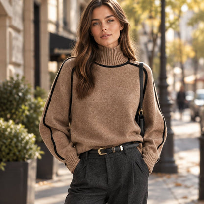 Remi | Women's Colour-Block Turtleneck Jumper