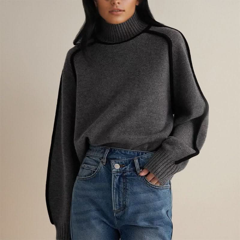Remi | Women's Colour-Block Turtleneck Jumper