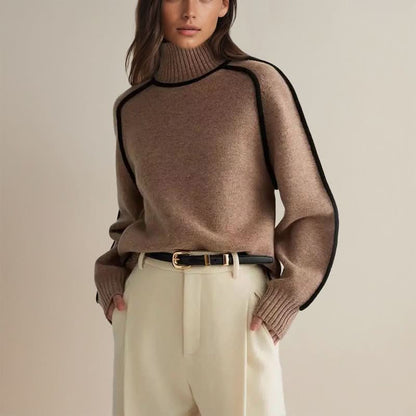 Remi | Women's Colour-Block Turtleneck Jumper