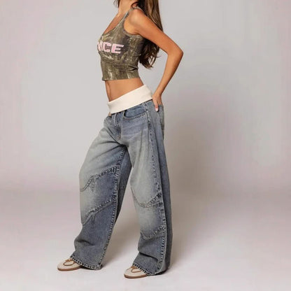 Sloane | Women's Baggy Wide-Leg Washed Trousers