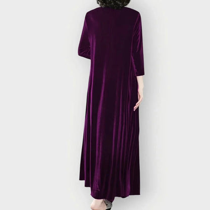 Maren | Women's Velvet Maxi Dress with 3/4 Sleeves