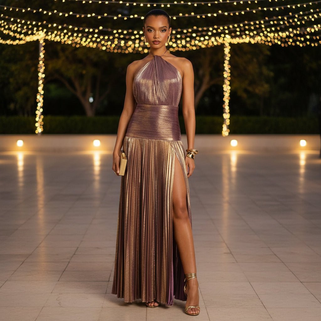 Bree | Women's Pleated Maxi Evening Dress