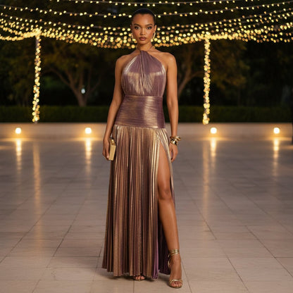Bree | Women's Pleated Maxi Evening Dress