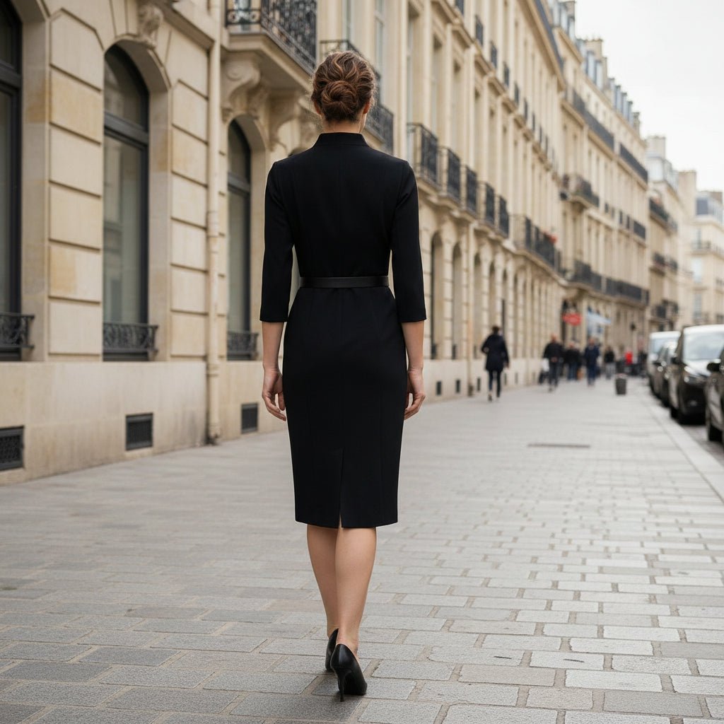 Harlow | Women's Belted Waist-Defining Midi Dress