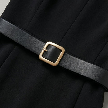 Harlow | Women's Belted Waist-Defining Midi Dress