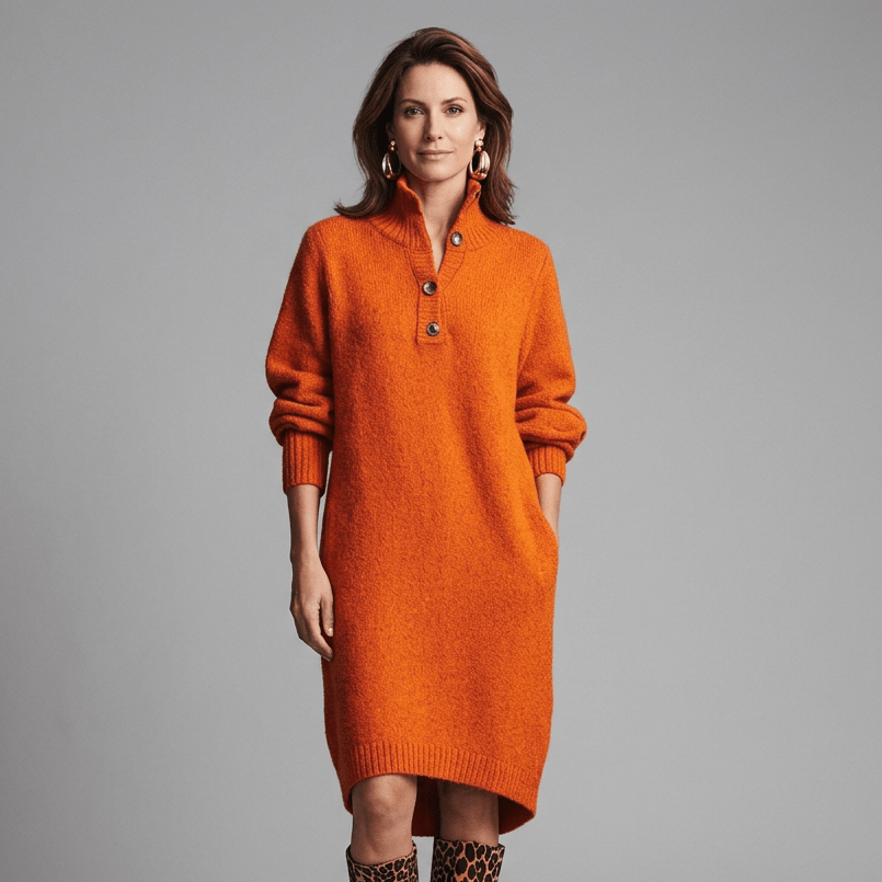 Orange dress studio photo