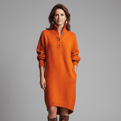Orange dress studio photo
