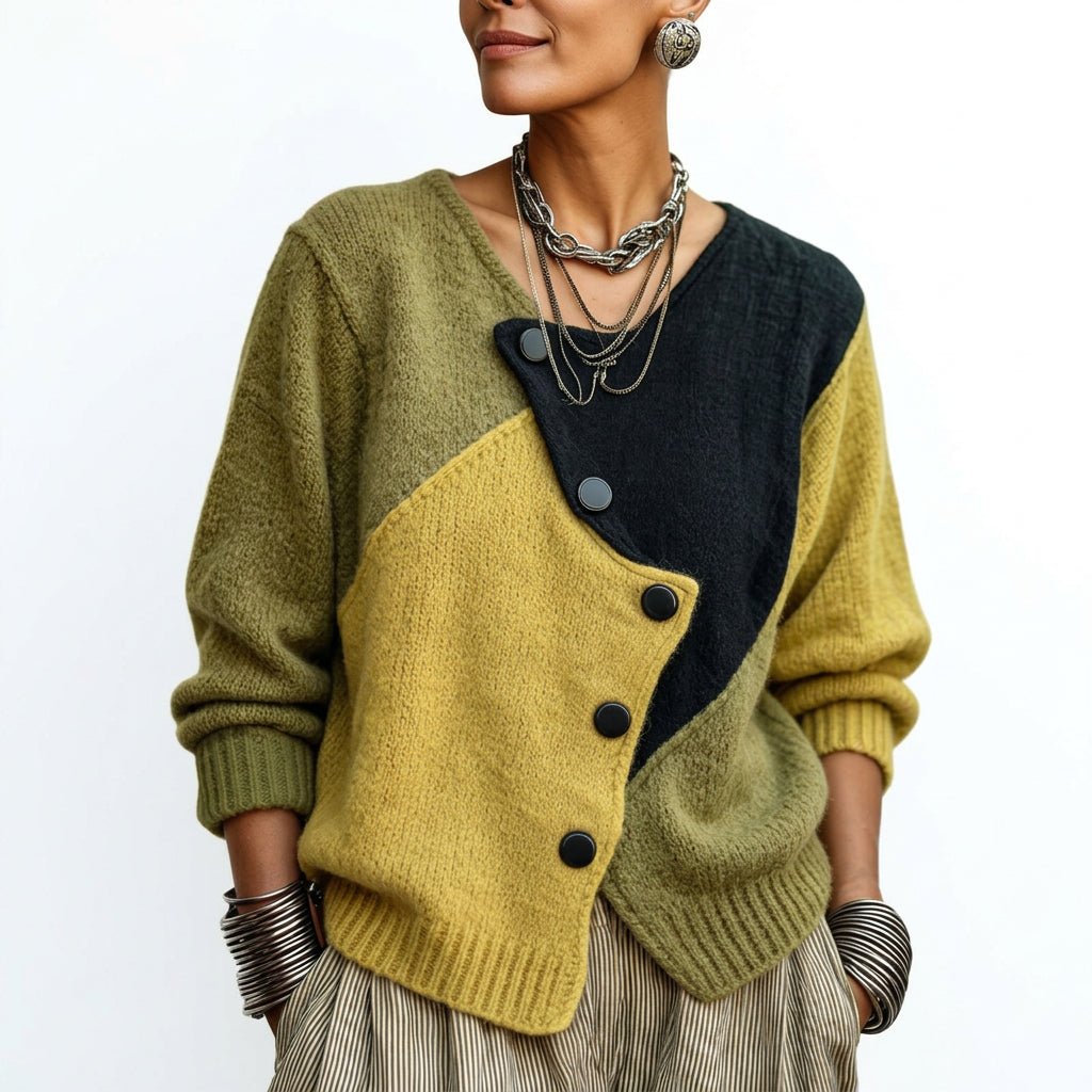 Lola | Asymmetrischer Pullover mit Knöpfen und lockerer Passform für Damen