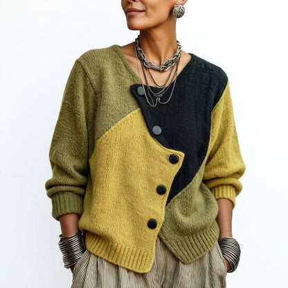 Lola | Asymmetrischer Pullover mit Knöpfen und lockerer Passform für Damen