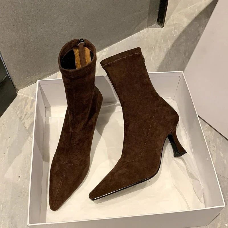 Harlow | Women's Pointed-Toe Block Heel Ankle Boots
