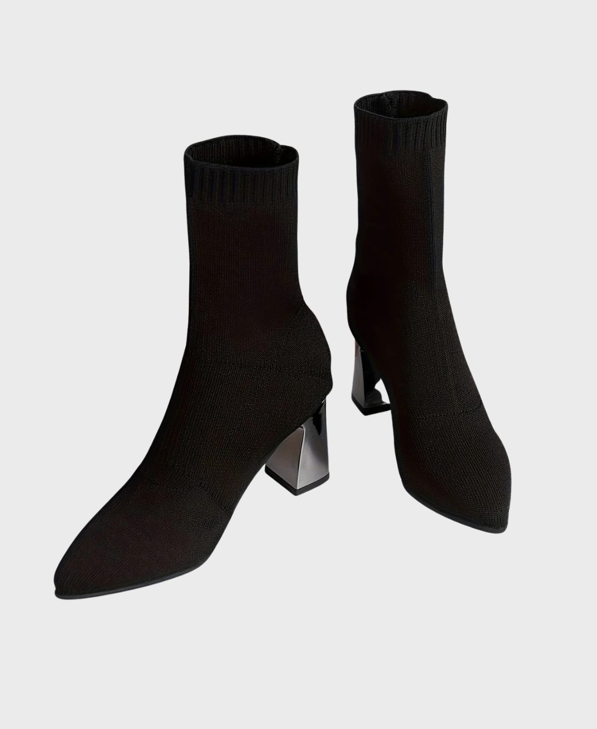 Nika | Damen-Stiefeletten mit spitzer Zehenpartie und Blockabsatz